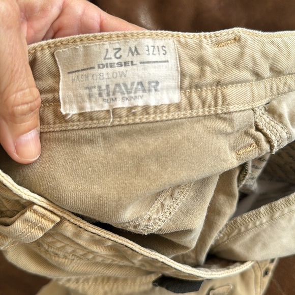 Diesel THAVAR slim skinny size 27 tan khaki jeans - Picture 10 of 15